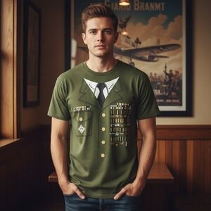 Shirt.Woot T-Shirt Mens XL Console‎ General Gaming Military Uniform Olive Green